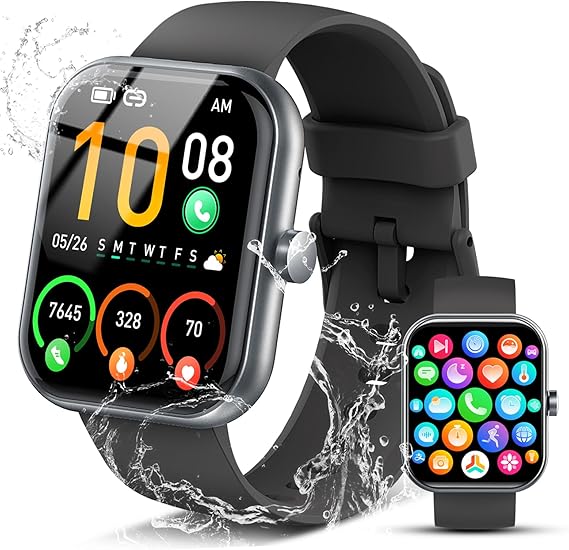 2026 Smart Watch for Men Women (Answer/Make Call), 1.96" HD Fitness Tracker Running Watch, IP68 Waterproof,Pedometer, Sleep/Step/Activity/Heart Rate Monitor,110+ Sport Mode Smartwatch for Android iOS