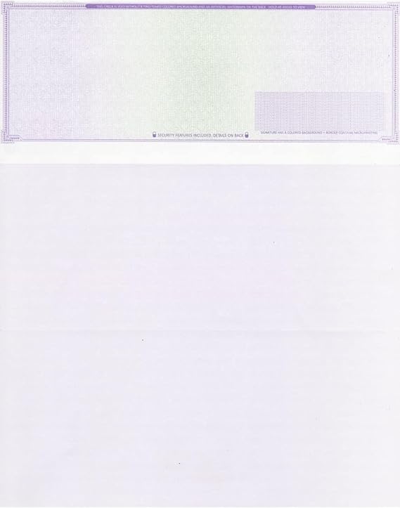 Compuchecks 1000 Blank Check Stock, Check on Top - Purple Mazed