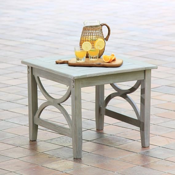 Cambridge Casual Superior Indonesian Chester Patio Side Table, Weathered Teak