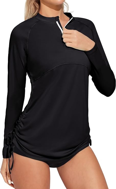Heathyoga Rash Guard for Women UPF 50+ UV Sun Protection Swim Shirt for Woman Long Sleeve Swimsuits Bathing Suit Tops