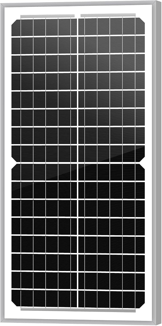 Newpowa 10W(Watts) 12V(Volts) Monocrystalline Solar Panel High-Efficiency PV Module Power for Boat RV Gate Opener Fences