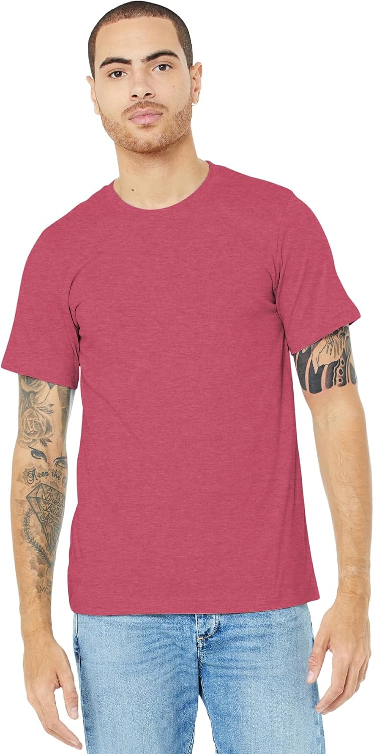 BELLACANVAS Unisex Jersey Short-Sleeve Crewneck T-Shirt_X-Large_Hthr Raspberry