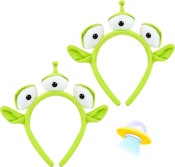 Green Three-eyed Alien Plush headband Alien Monster headband for Halloween Party Birthday, Christmas