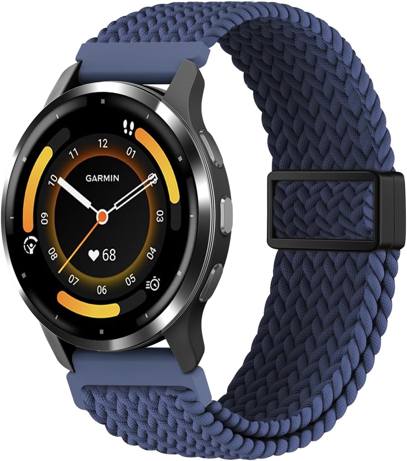 18mm Magnetic Braided Compatible with Garmin Venu 3S 41mm Watch BandVenu 4 41mmVivoactive 4SVenu 2SVivomove 3SForerunner 255S 265S, Stretchy Nylon Sport Strap for Women Men improved