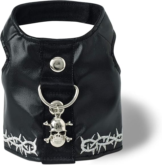 Doggles Biker Vest Dog Harness, Black, Extra Small