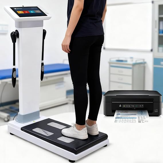 Professional Full Body Fat Analyzer, Body Bmi Analyzer, Body Composition Monitor & Scale, 10.1 Inch HD Touch Electronic Bmi Body Fat Monitor with Printer
