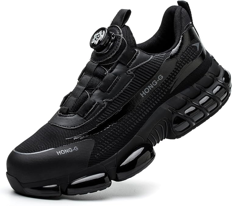 Men's Work Safety Shoes, Steel Toe, Rotating Buckle