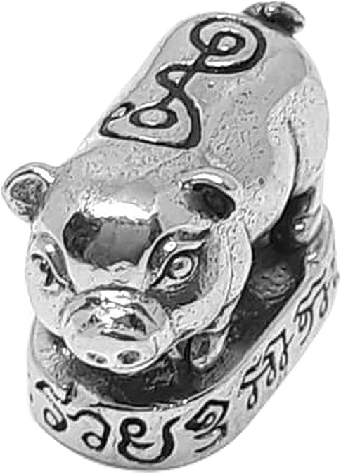 Ping Jewelry Thai Amulet Pendant Moo Jiw Mahaheng Powerfull Pig Magic Medta Mhahaniyom Magic Lp Krooba Tao Wat Baan Lao Chiangmai BE 2562