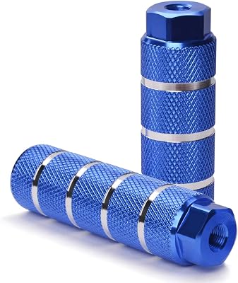 Bike Pegs 38 Inch 26 Teeth Aluminum Alloy Backseats Stands Pack of 2 Anti-Skid Lead Foot Bicycle Pegs BMX Pegs for Mountain Bike Cycling Rear Stunt Pegs Blue