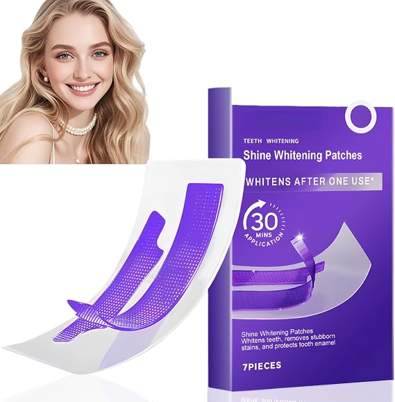 7PCS Teeth Whitening Strips & Oral Care Kit,Purple Tooth Whitening,Gentle Stain Removal for All Teeth,Fast Results with Whitening Powder & Pen,Fast-Acting Whitening Strips with Soothing Care