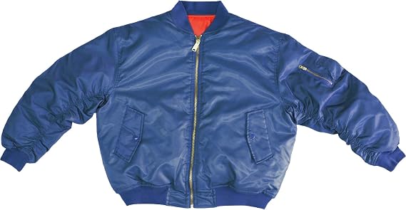 Army Universe Navy Blue MA-1 Military Flight Jacket, Reversible Air Force Bomber Pilot Jacket with Red Streamer