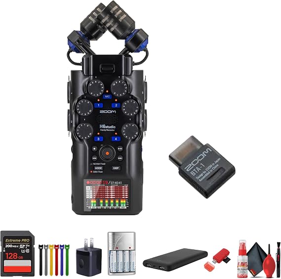 Zoom H6studio 6-Track 32-Bit Float Handy Recorder + BTA-1 Adapter Bundle
