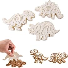 3-Pack Dinosaur Shaped Cookie Cutters Mold Skeleton Fossil Stampers for Cake Topper Decoration