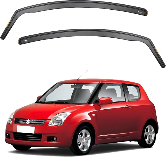ISPEED Wind Deflectors For Suzuki Swift MK1 2005-2010 3-Door Hatchback 2pc Set | Keep Your Car Ventilated In Rain & Wind, Reduce Wind Turbulence, Easy Installation, Tinted, In-Channel Deflectors