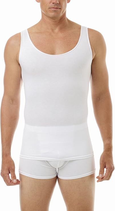 Underworks Mens Performance Cotton Compression Tank Top - for Workouts, Slimming, and as Undershirt 3-Pack