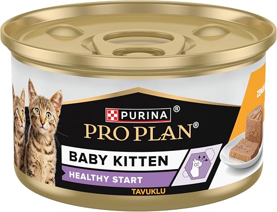 Purina Pro Plan Healthy Start Tavuklu Yavru Kedi Maması 85gr Konserve x 24 Adet
