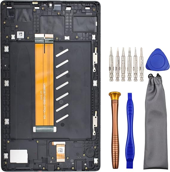 Tablet Complete Screen LCD Digitizer Touch Assembly Replacement for (LTE Version) Samsung Galaxy Tab A7 Lite Tab A7 Lite LTE SM-T225 with Tool Kit and Screen Frame Installed Black 8.7"