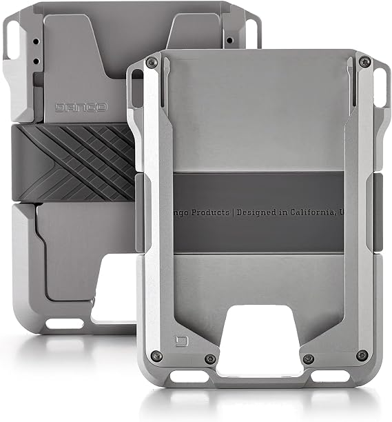 Dango Slim Minimalist Wallet for Men - RFID Blocking - All-Metal, Satin Silver