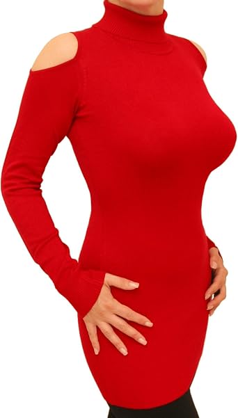 Blue Banana Women's Cut Out Polo Neck Tunic Sweater