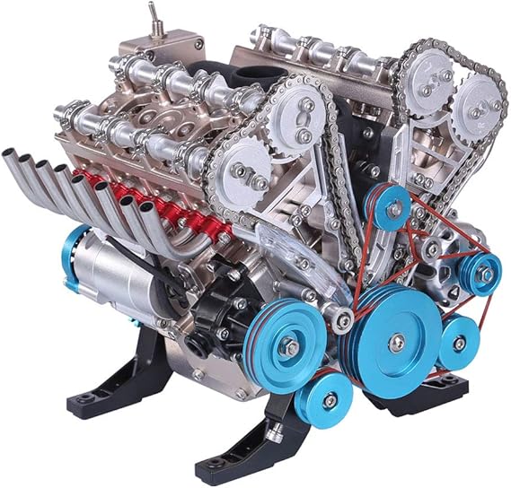 V8 Engine Model Kit, 500PCS Mini 1:3 V8 Metal Engine Model, Educational Physics Experiment STEM Toys