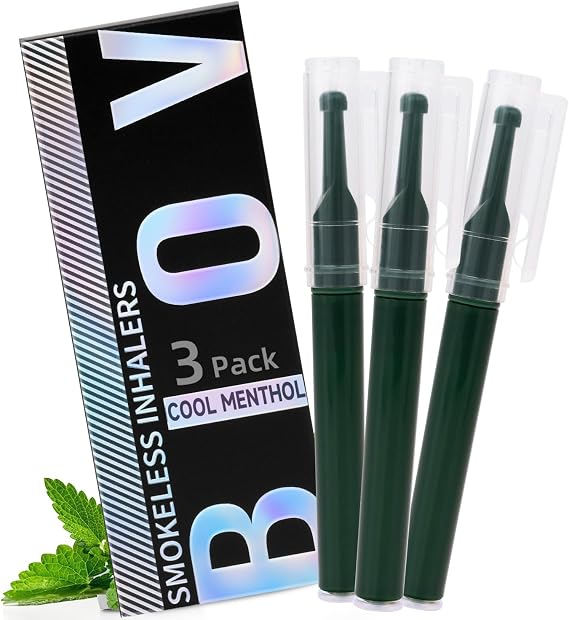 Smokeless Air Inhaler | Non Electric Flavored Air Refreshing Support | Natural Oral Fixation Cool Menthol Essential Oils | Fake Vapes for Craving Relief 3 Pack