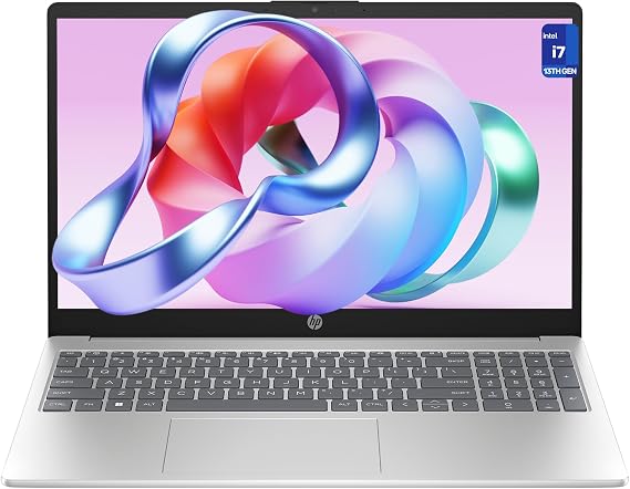 HP 15 Laptop, Intel i7-1355U, 32 GB DDR4 RAM, 1 TB PCIe SSD, 15.6" FHD (1920x1080) Touchscreen, Iris Xe Graphics, W11 Home, Natural Silver