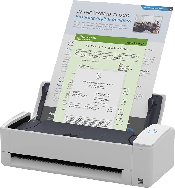 ScanSnap iX1300 Wireless or USB Double-Sided Color Document Scanner, White