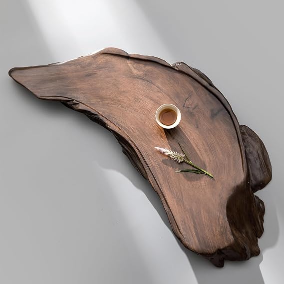 Gerta Willow Wood Tea Tray, Naturally-Shaped Tea Tray, Chinese Gongfu Dry Bubble Tray, New Chinese Style, 20.87 * 8.27 * 1.97 inches