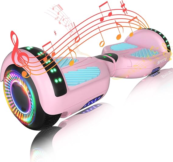 SIMATE Scooter, Bluetooth Speakers and LED Light-Up Wheels, APP Control, Dual 250W Motors, 8.5 mph Max Speed & 8.5 Miles Max Range, Gifts for Kids Adults Girls Boys