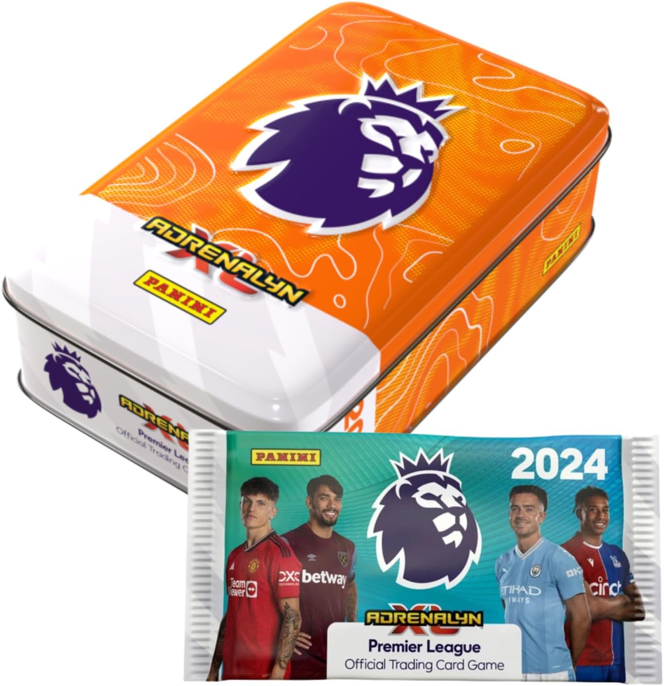 Adrenalyn XL, Football Cards Tin 20232024 -Panini Football Cards |Panini Premier League 2024 Cards |Match Attax 20232024 |Trading Cards Pocket Tin Football Gifts for Boys Girls Men |Extra 2 Cards