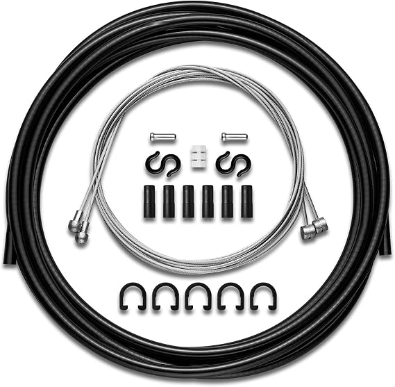 Corki Cycles Universal Standard Bike Brake Cable Housing Kit for Mountain Road Bike - Black
