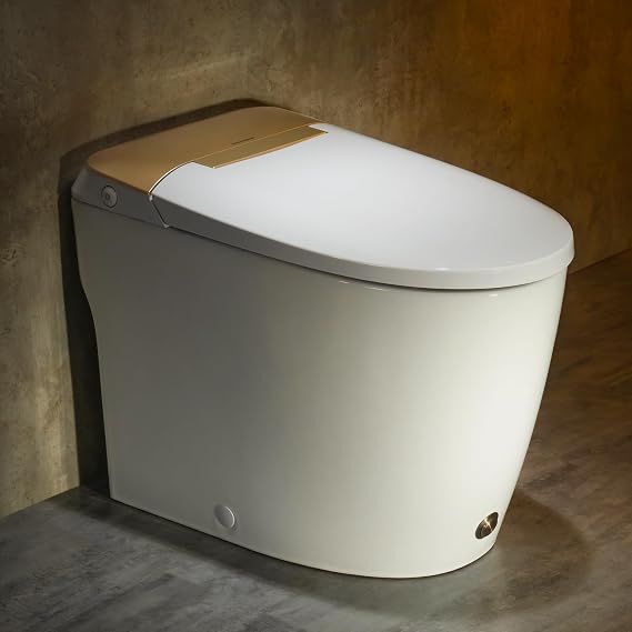 Casta Diva Elongated One Piece Toilet with 17.2" Comfort Height Seat, Gold
