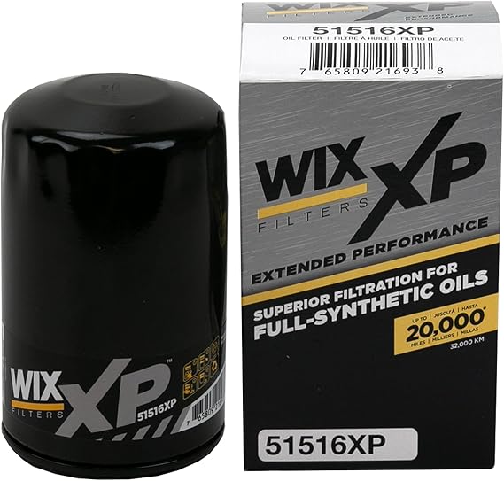 WIX 51516XP WIX XP Oil Filter Replacement, Built for Synthetic Oil - Compatible With Ford/Lincoln/Mercury (81-09), Chrysler/Jeep/Mitsubishi (02-09), Various Mazda (94-15)