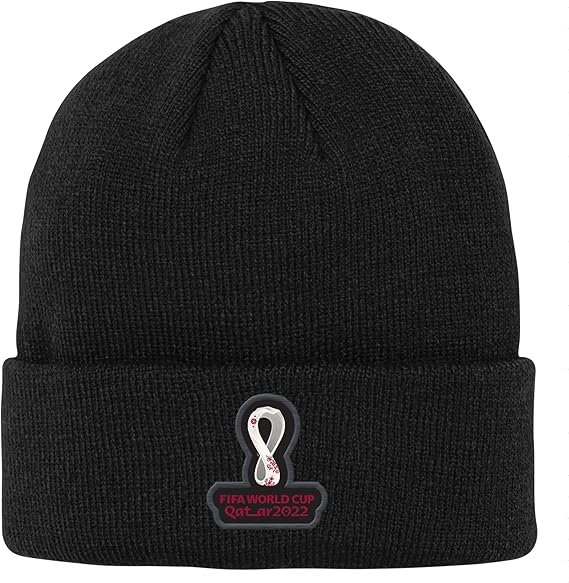 Outerstuff Mens FIFA World Cup Event Cuffed Knit Hat, Black, One Size