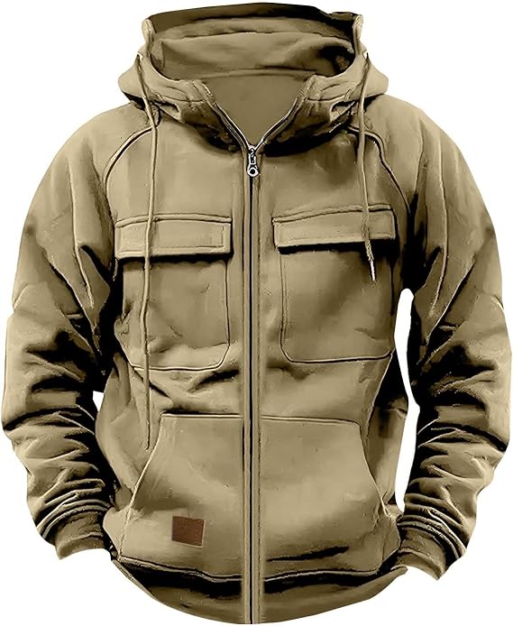 Tactical Hoodies for Men Military Quarter Zip Pullover Cargo Hoodie Jacket Hooded Sweatshirt with Pockets