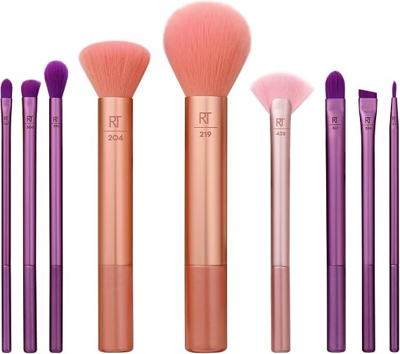 Real Techniques Insta Artist Brush Set, Face, Cheek and Eye Brush Set, Makeup Brush Set, Foundation, Blush, Bronzer, Concealer and Eyeshadow, Professional Quality Makeup Tools, 9 Piece Set