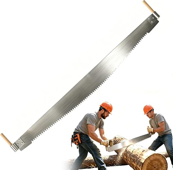 Two Person Crosscut Saw, 4.9 FT Blade Hand Saw for Wood Cutting