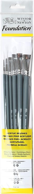 Winsor & Newton Foundation Acrylic Brush Set, LH, 6 Pack