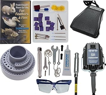 Foredom K.5201 Deluxe Woodcarving Kit, 2 Handpieces with MAMH-1 Bench Clamp Motor Hangert, 115v