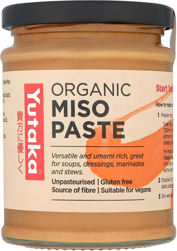 Yutaka Organic Miso Paste 300g – Authentic Japanese Soybean & Rice Miso | Unpasteurised Organic | Gluten Free Vegan Cooking Paste
