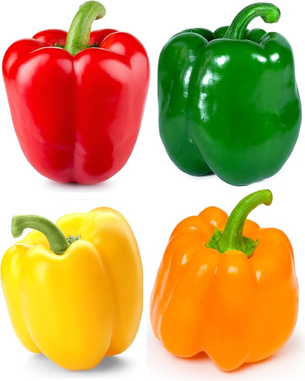 Sweet Bell Pepper Seeds Collection Red Yellow Orange Green Bell Peppers Vegetable Seeds for Home Garden Raised Beds & Containers