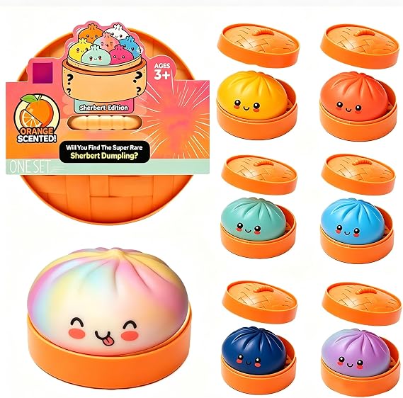 Dumpling Mystery Squishy with Box, Stress Relief Squeeze Party Favor Gifts
