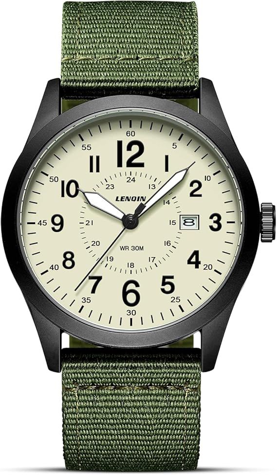 Mens Watches Military Watches Tactical Field Sports Waterproof Wrist Watch | Watches for Men with Date Nylon Band