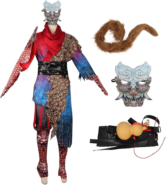 HAOJEE Black Myth Goku Cosplay Costume, "Accessories, Mask, Muffler, and Tail" Female Yokai, Spider Spirit, Sister's Fourth Sister Mateijin, Halloween Cosplay, Cosplay Costume, Everyday Cultural