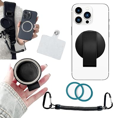 Upgraded Strong N52 Magnetic Belt Clip for iPhone, Samsung, Google, Moto & More with Anti-Theft Chain for Hiking & Backpack Strap, Travel, Outdoor, Phone Holder Compatible with MagSafe XT2