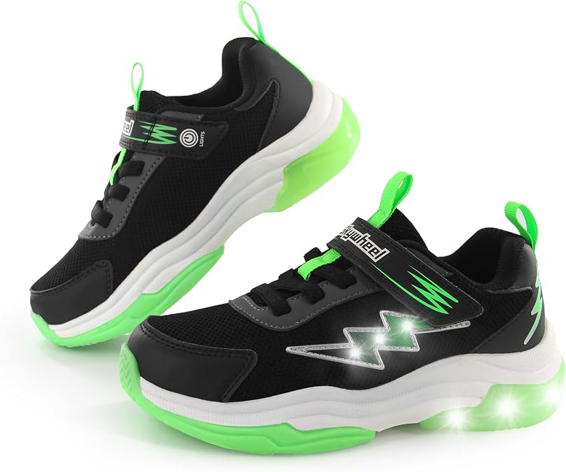 SKYWHEEL Kids Sneakers for Boy Light Up Shoes with Switch - Little/Big Kid | Casual Shoes