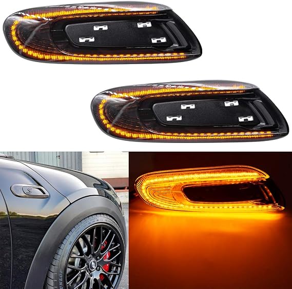 Smoked Lens LED Fender Side Marker Light Kit for 2014-2020 MINI C00per