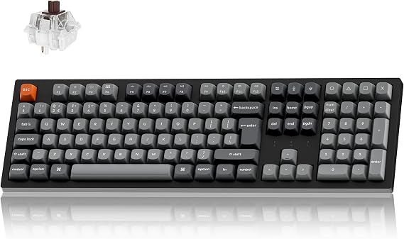 Keychron K10 Max Wireless Mechanical Keyboard - QMK Hot-swappable Brown Tactile Switch, 2.4GHz/Bluetooth/USB-C, Full-Size with RGB Backlit Compatible with Mac Windows Linux(UK Layout) - Black