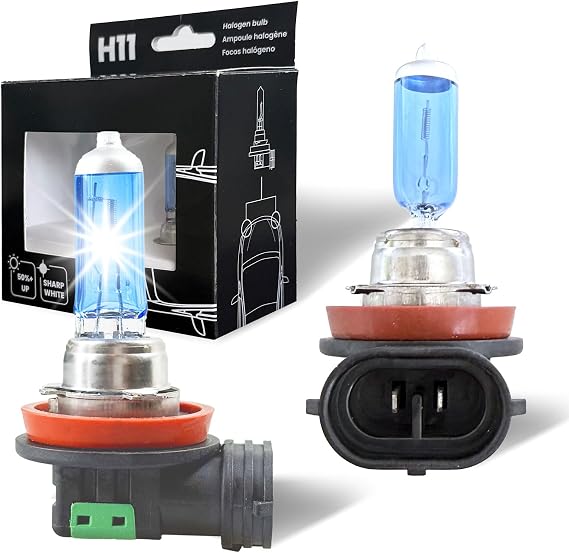 H11 Halogen Headlight Bulb Sharp White Increased Brightness 12V High Beam, Low Beam Fog Replacement Bulb 2 Pack