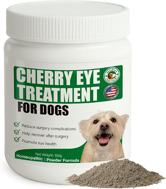 Cherry Eye Treatment for Dogs, Terra-CIN for Conjunctivitis, Reduces Redness and Swelling, Homeopathic Health Powder Formula, 100g